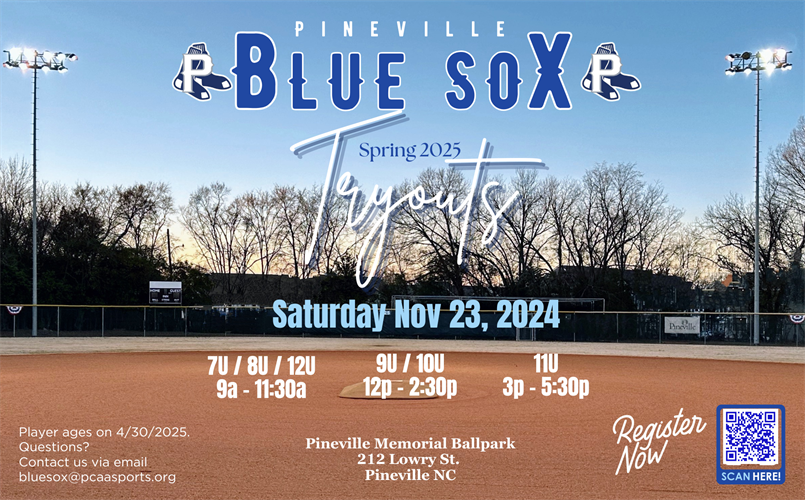 Spring 2025 Blue Sox Tryouts - Register Now